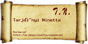 Tarjányi Ninetta névjegykártya